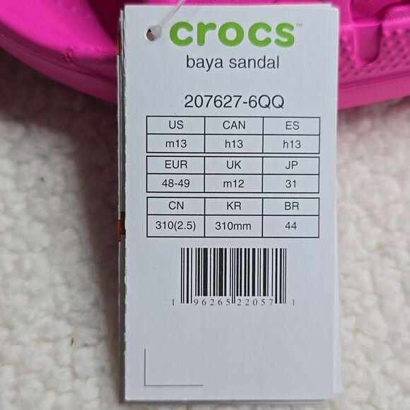 NWT Crocs Unisex-Adult Baya Slide Sandal Hot Pink Sz Mens 13 - Picture 7 of 9